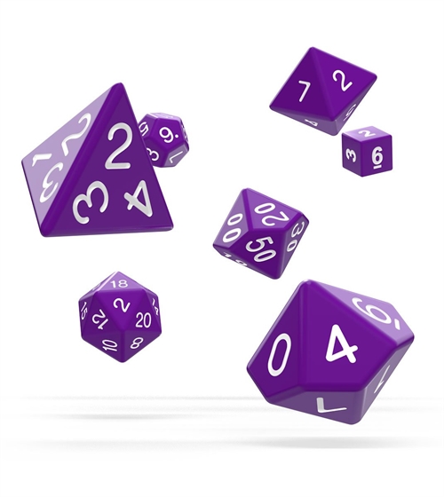 Solid Purple - Polyhedral Rollespils Terning Sæt - Oakie Doakie Dice 